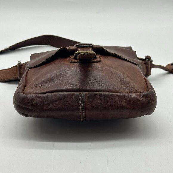 Harbour 2nd Anchor Soft Brown Leather Flap Boho Crossbody Messenger Bag Purse - Picture 5 of 12